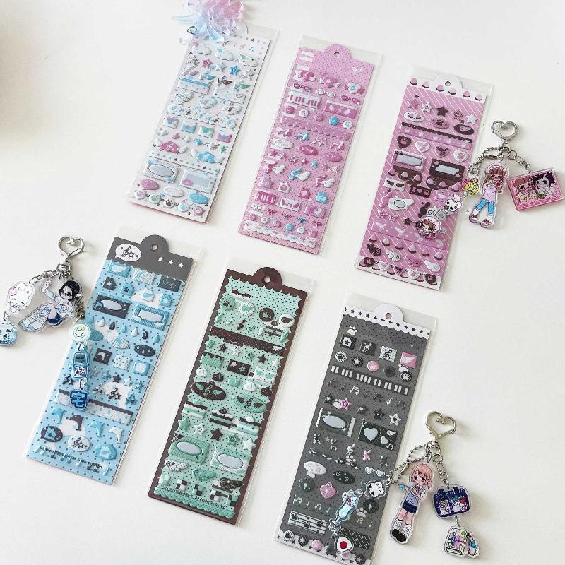 Cute Cartoon Star Wings Foam Sticker Ins Style Stationery Decorative Stickers Kawaii Diy Hand Account Stickers Note Sticker