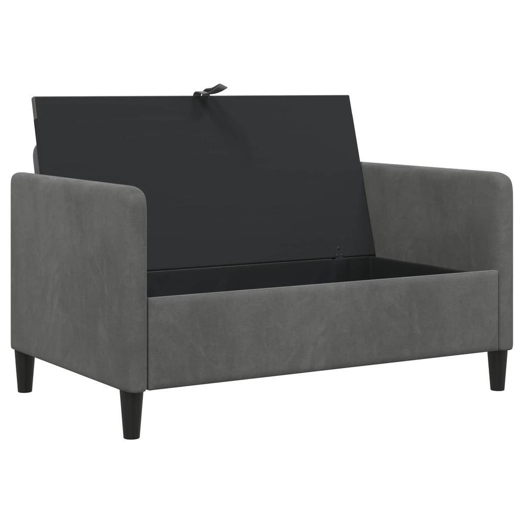 Storage Sofa in Dark Grey 122 x 78 x 87 cm Polyester