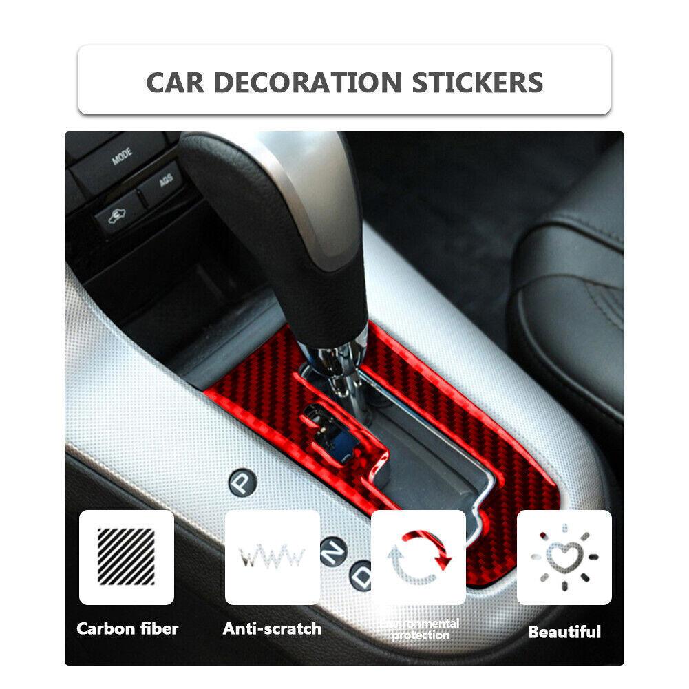 Red Carbon Fiber Interior Gear Shift Cover Trim For Chevrolet Cruze 2009-2015