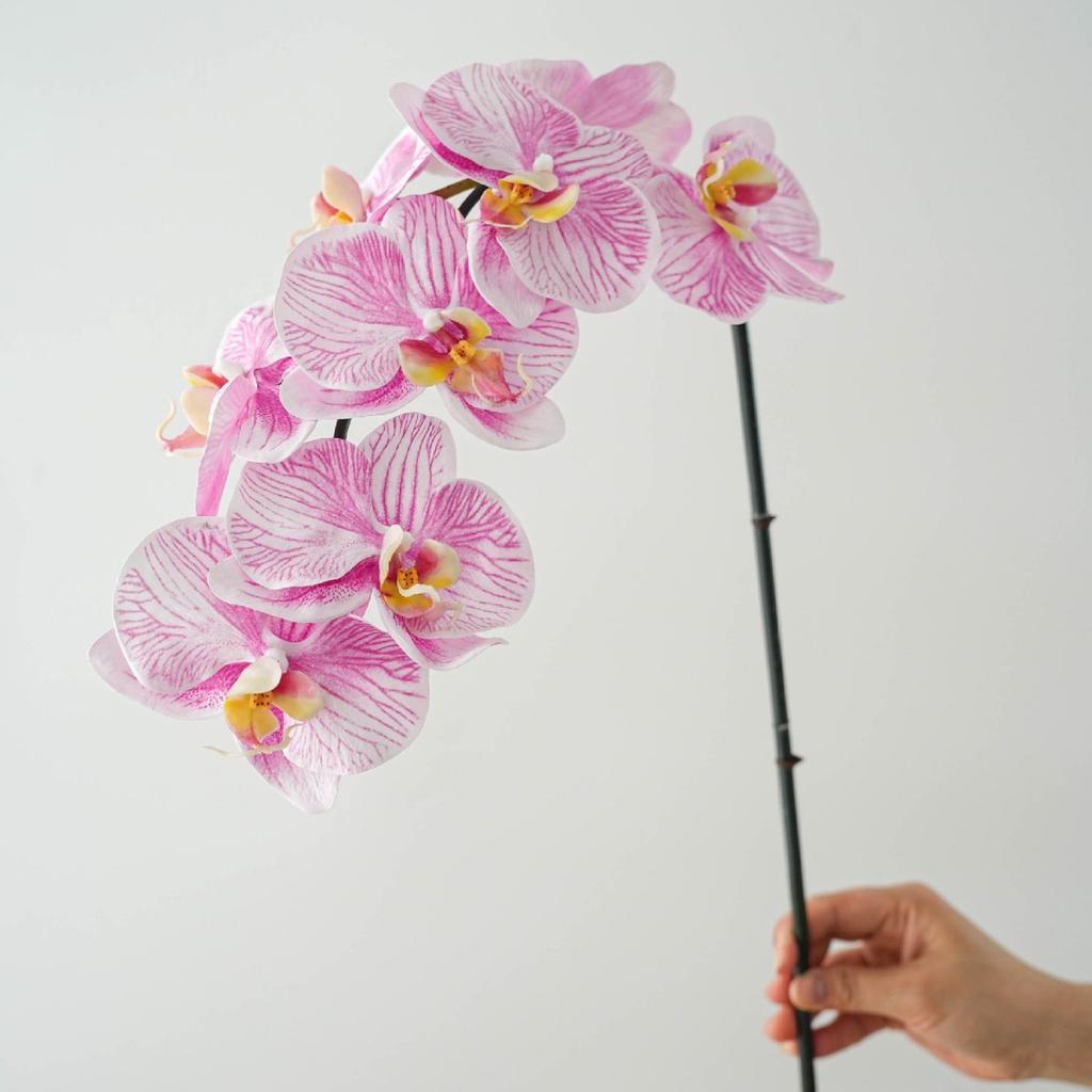 High Quality Luxury Flowers Latex 8 Heads Butterfly Orchids Artificial Real Touch Phalaenopsis Orchid Wedding Decor