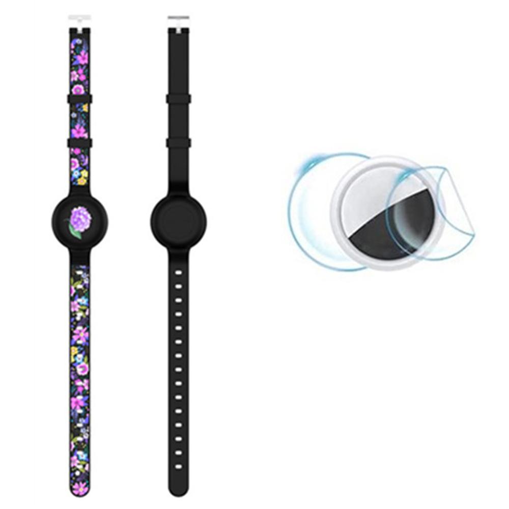 

Silicone Pet Collar with Protective Case for AirTag Bluetooth-compatible Tracker Adjustable Neck Strap,with Front Back Film Set A
