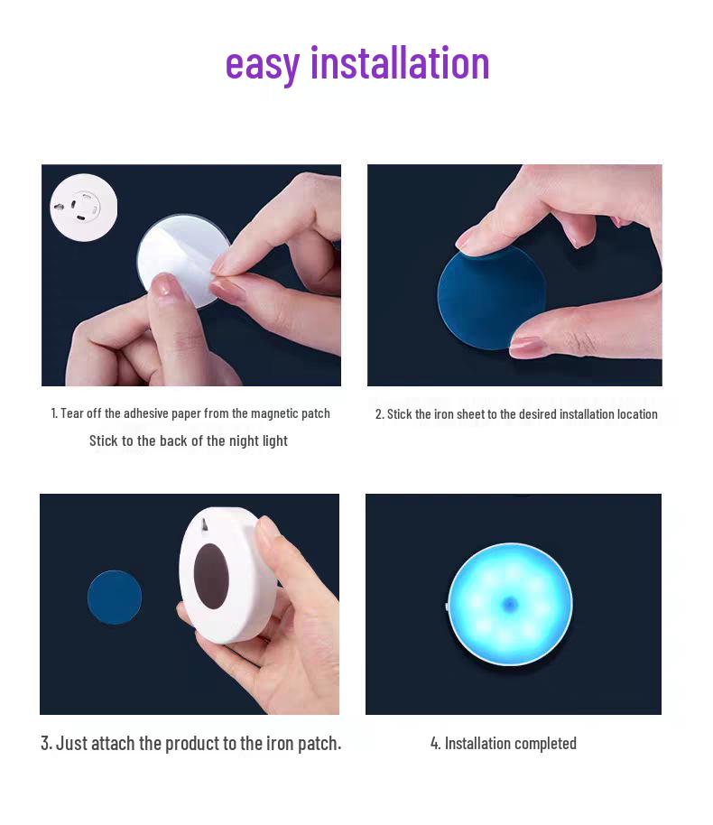 16-Color Remote Control Motion Sensor Ambient Light with Magnetic Suction and Rechargeable Battery for Cabinets and Parties