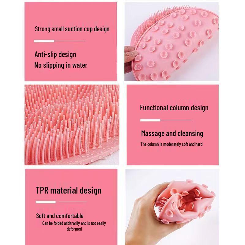 Non-Slip Silicone Bath Scrubber - Back and Foot Massage Pad