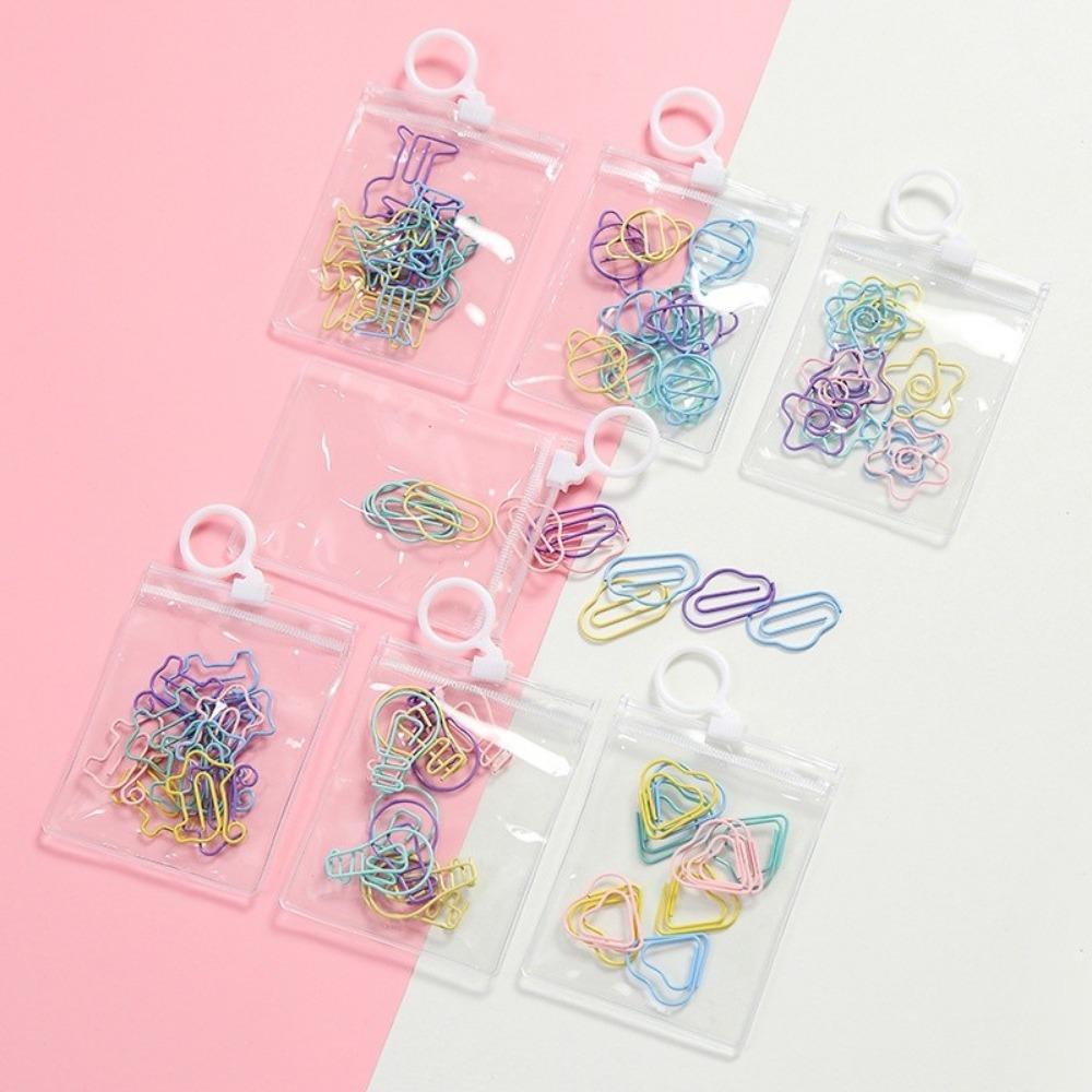 10Pcs Creative Metal Paperclips a Pack Student Candy Color Bookmark Clip Student Stationery School Office Supplies