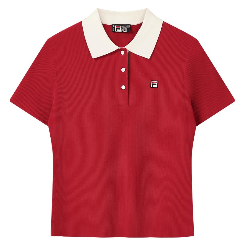 

FILA Women s Woven Short Sleeve Polo Shirt XL
