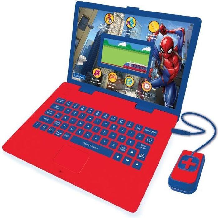 Ordinateur éducatif bilingue Spider-Man – 130 activités (French-English) avec écran couleurs