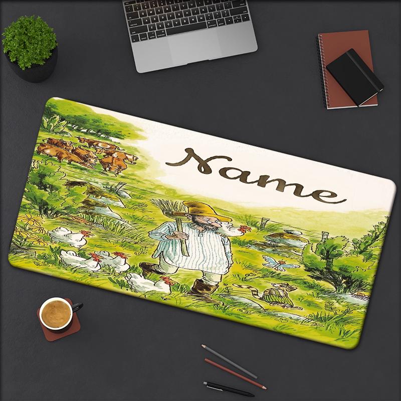 Custom Name Pettson Findus Theme Mouse Pad Non Slip Rubber Base Multifunctional Office Home Decor Perfect For Workspace Personalization