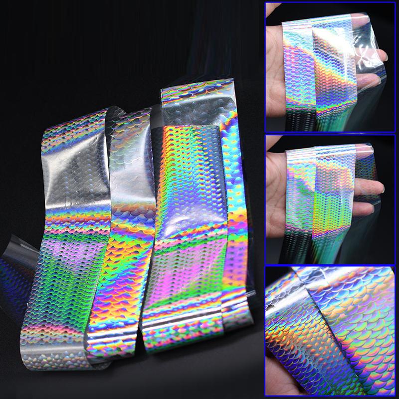 4X50Cm Holographic Fish Scale Transfer Foil Reflective Film Paper Diy Laser Silver Decal Stamping Foil For Fishing Lure Film