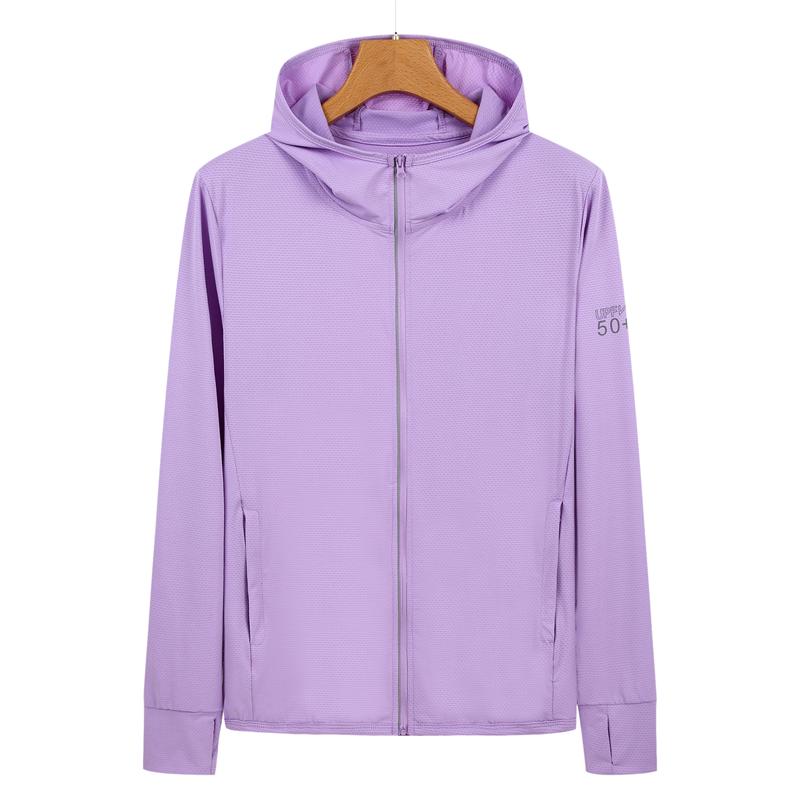 UPF 50+ Sun Protection Hoodie Jacket, Lightweight Ice Silk Breathable Sunscreen Clothing with Pockets for Fishing, Hiking