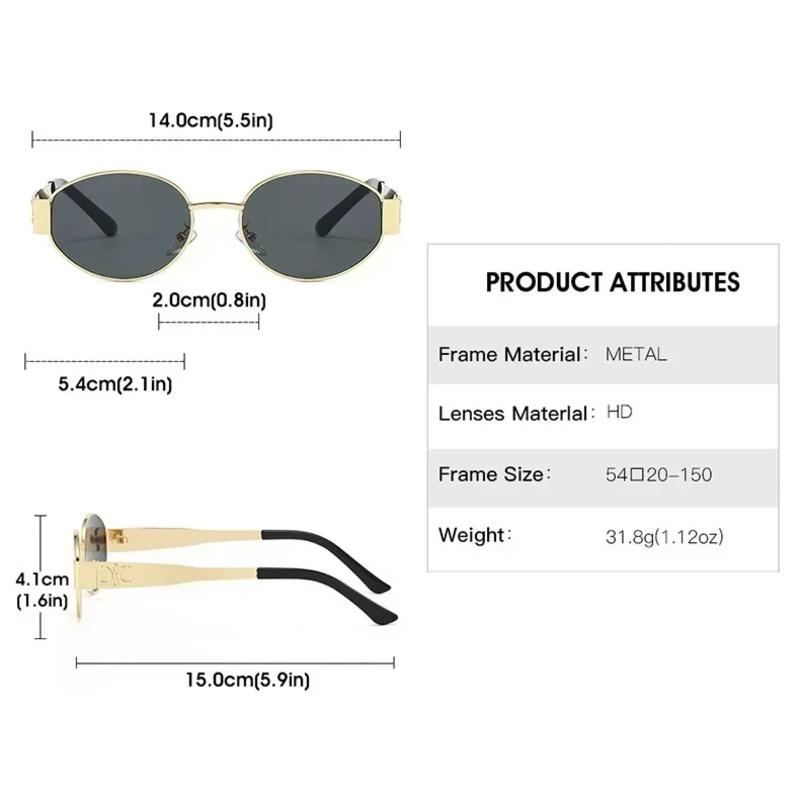 Luxury Metal Brand Sunglasses For Men And Women Unisex Designer Fashion Sun Glasses Oval Unisex Stylish Eyewear Shades Uv400