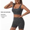 High-Waisted Leopard Print Tummy Control Yoga Set with Peach-Effect Tank Top