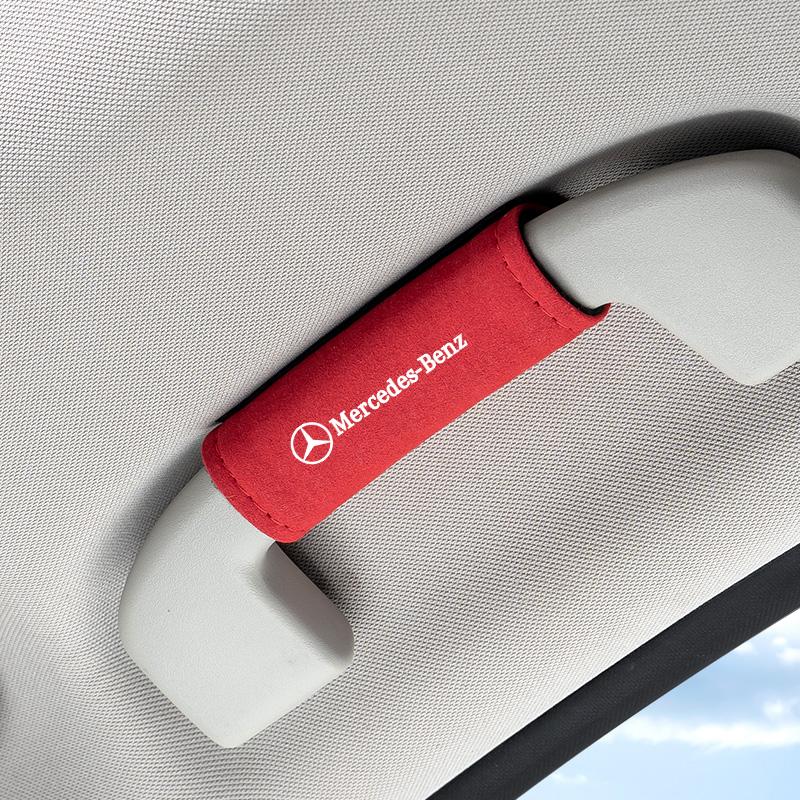 CRX1 Suede Leather Car Roof Grab Handle Cover Handle Protection Cover For Mercedes Benz C E S Class GLC GLB GLE GLS W212 W213 sticker