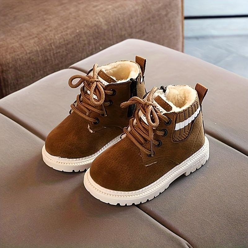 Vintage Ankle Fleece Boots Girls Kids Comfortable Non Slip Indoor Outdoor Travel Autumn Winter