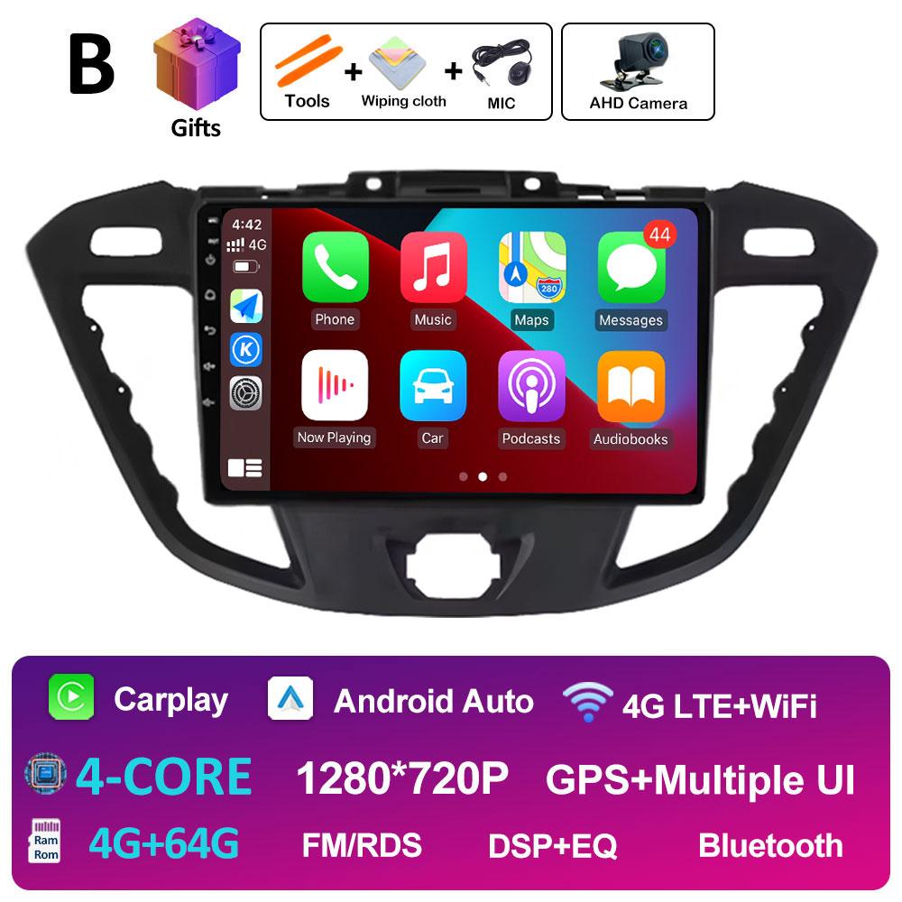 For Ford Tourneo Custom 1 I Transit 2012 2013 2014 2015 2016 - 2021 Car Multimedia Video Radio Player Bluetooth DSP Stereo WIFI