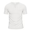 Men's Casual V-Neck Short Sleeve T-Shirt Breathable Loose Fit Quick Dry Summer Fashion Comfortable Linen-Like Bamboo T-Shirt