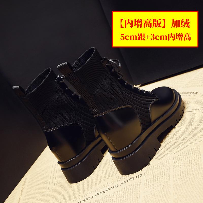 

Женские ботинки Мартин на внутренней платформе, маленькие новые весенне-осенние одинарные ботинки в британском стиле на толстой подошве, универсальные весенние короткие ботинки 33