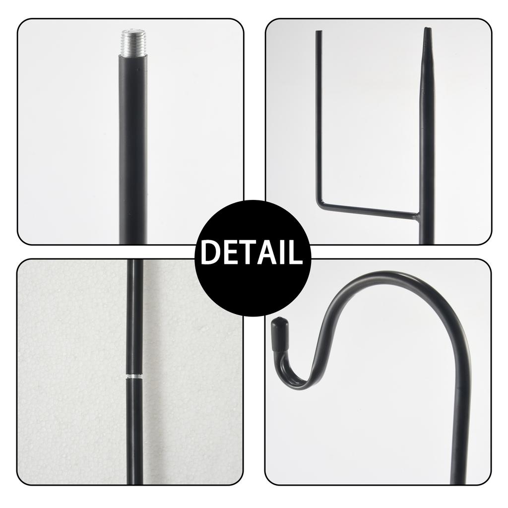 BHBL Shepherd Hooks Rust Garden Stake Outdoor Metal Plant Stand Hanger Bird Feeder Pole 120X10X1cm