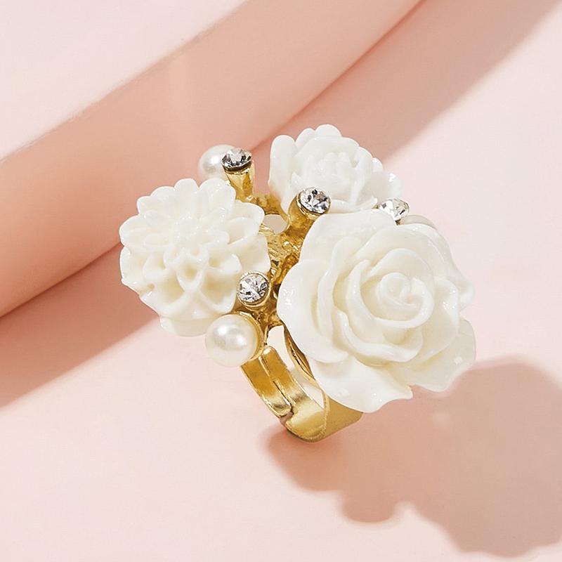 Simple Flower Fingertip Nail Rings For Nail Photo Shoot Nail Open Ring Studio Supplies Nail Gel Color Makeup Display Jewelry