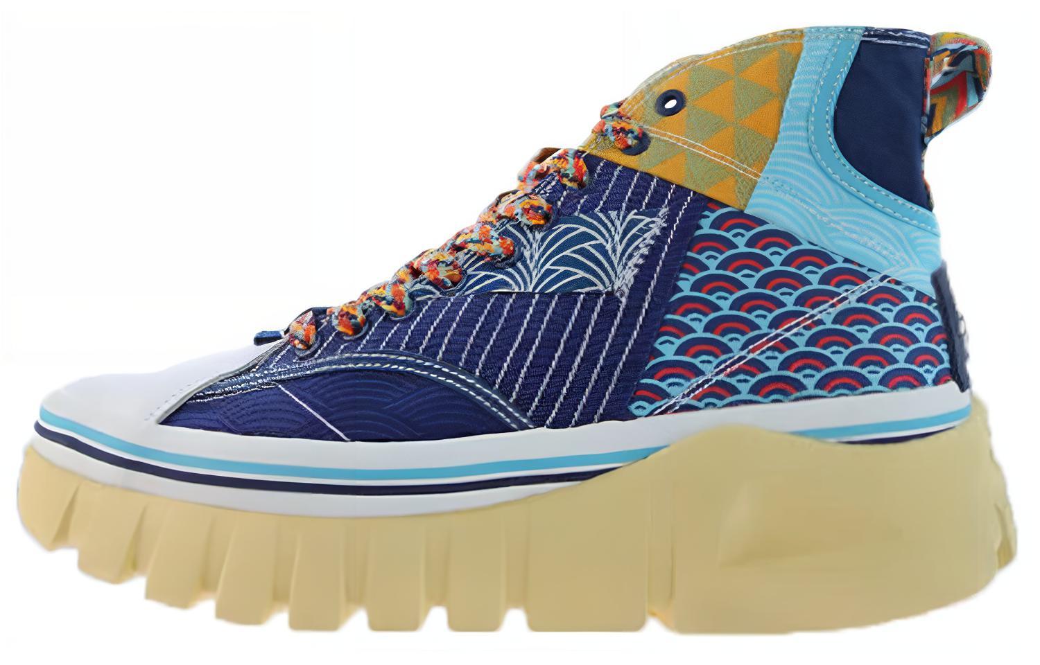 Li Ning Wave Boot Нескользящие, износостойкие, легкие, высокие, повседневные кроссовки, женские, сине-белые, AGCQ458-1 37