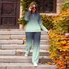 Women's Casual Printed Sweatshirt and Pants Set Round Neck Loose Fit for Everyday Wear and Lounging