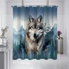 1PC Watercolor Wolf Pattern Printed Shower Curtain, Waterproof and Washable, with 12 Hooks, Bathroom Shower, Bathtub, Home Use