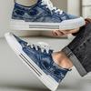 Neue Herren Flache Canvas Freizeit Sportschuhe Atmungsaktive Denim Blau Cowboy Schnürung Vulkanisierte Sneaker Große Größe 48 Zapatillas Hombre