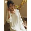 2024 Rayon Satin Plain and Elegant Print New Chinese Style Women's Long Sleeves Home Wear Can Be Outwear National Style Nightdress