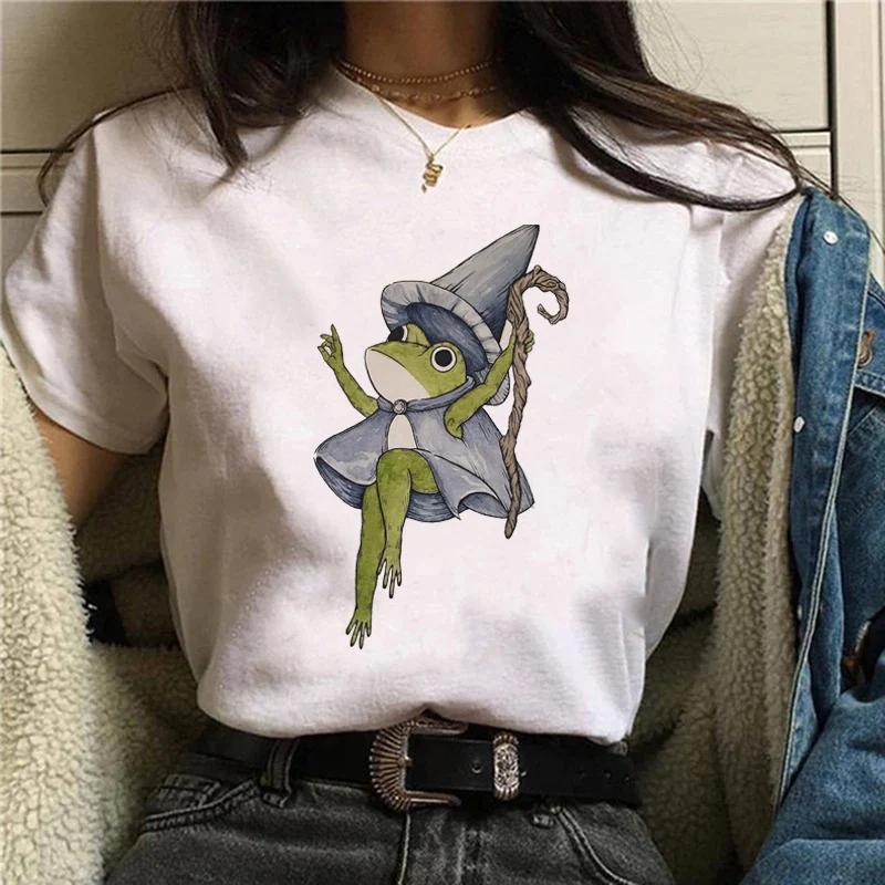 Leisure College Style Cartoon Frog T Shirt Spring and Summer Leisure Women T Shirt Urzgaon Harakuku Fashion Multipurpose Short S