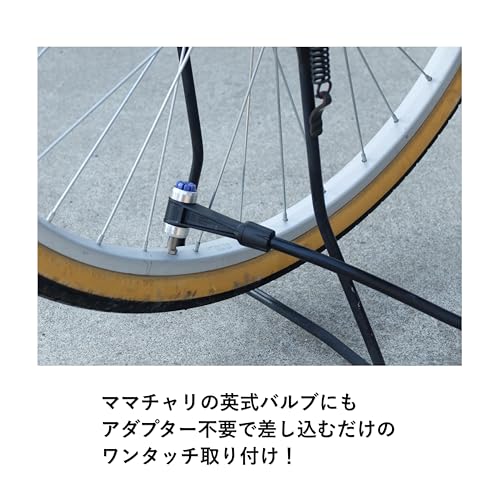 Panaracer Bicycle Pump (Compatible with All Valves), Resin, One-Touch Floor Pump with Gauge, BFP-PGEZ1-B