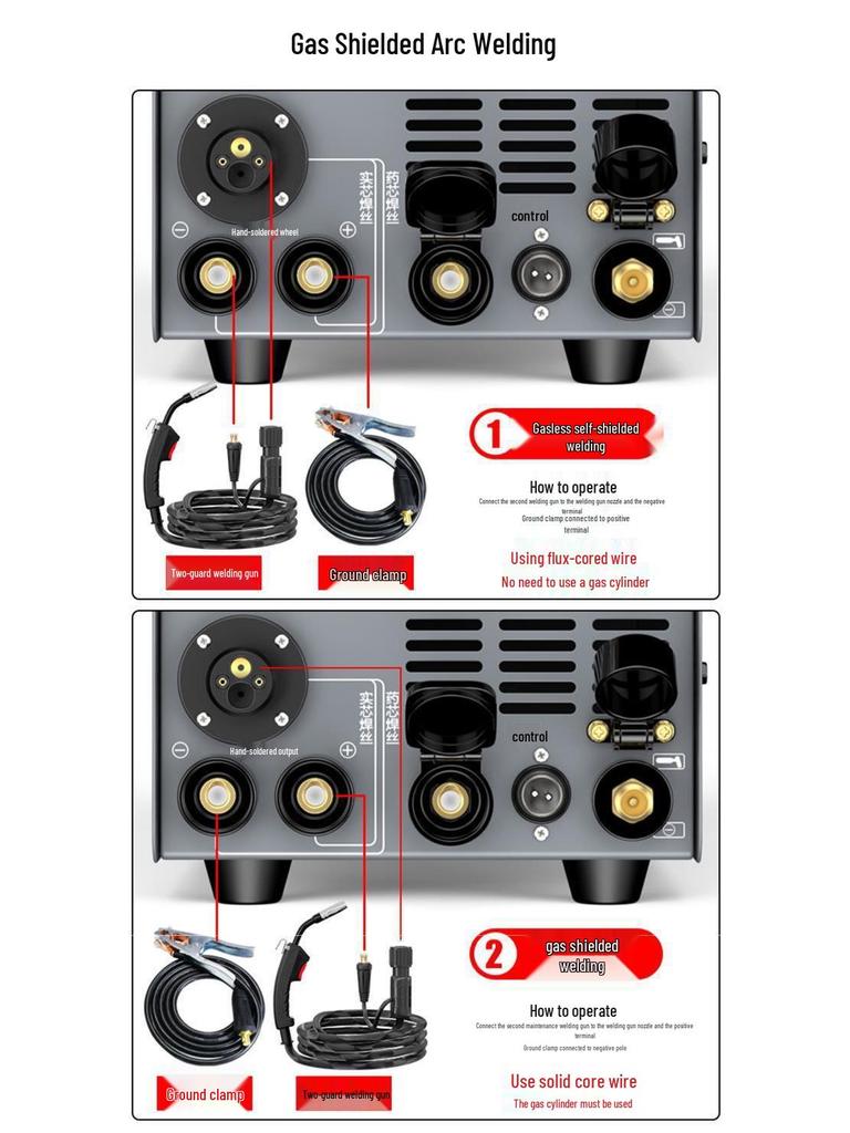 Gold Dual-Use Gasless/Gas MIG Welder for Stainless Steel Plate Spot Welding