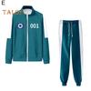 2 Pcs/Set Children Sweatshirt Pants Suit Cosplay Costume Contrast Color Lapel Zip-up Jacket Drawstring Elastic Waist Trousers Game Wooden Man Role