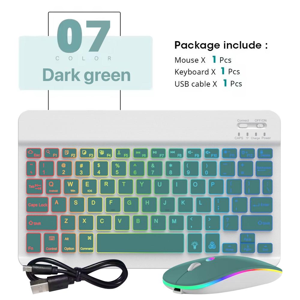 New Backlit Ultra-Thin Bluetooth Keyboard and Mouse For iPad Samsung Tablet Phone Wireless Keyboard Spanish / French