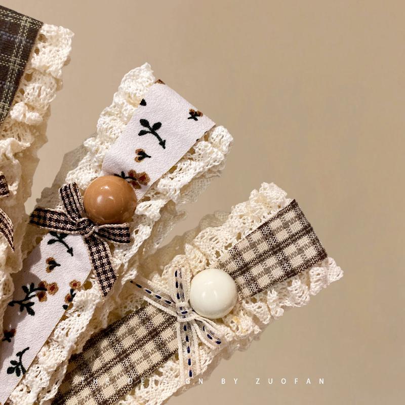 Knitting Colorful Flower Print Magic Tape Headband For Women Girls Sweet Hair Ornament Headwear Headband Hair Accessory