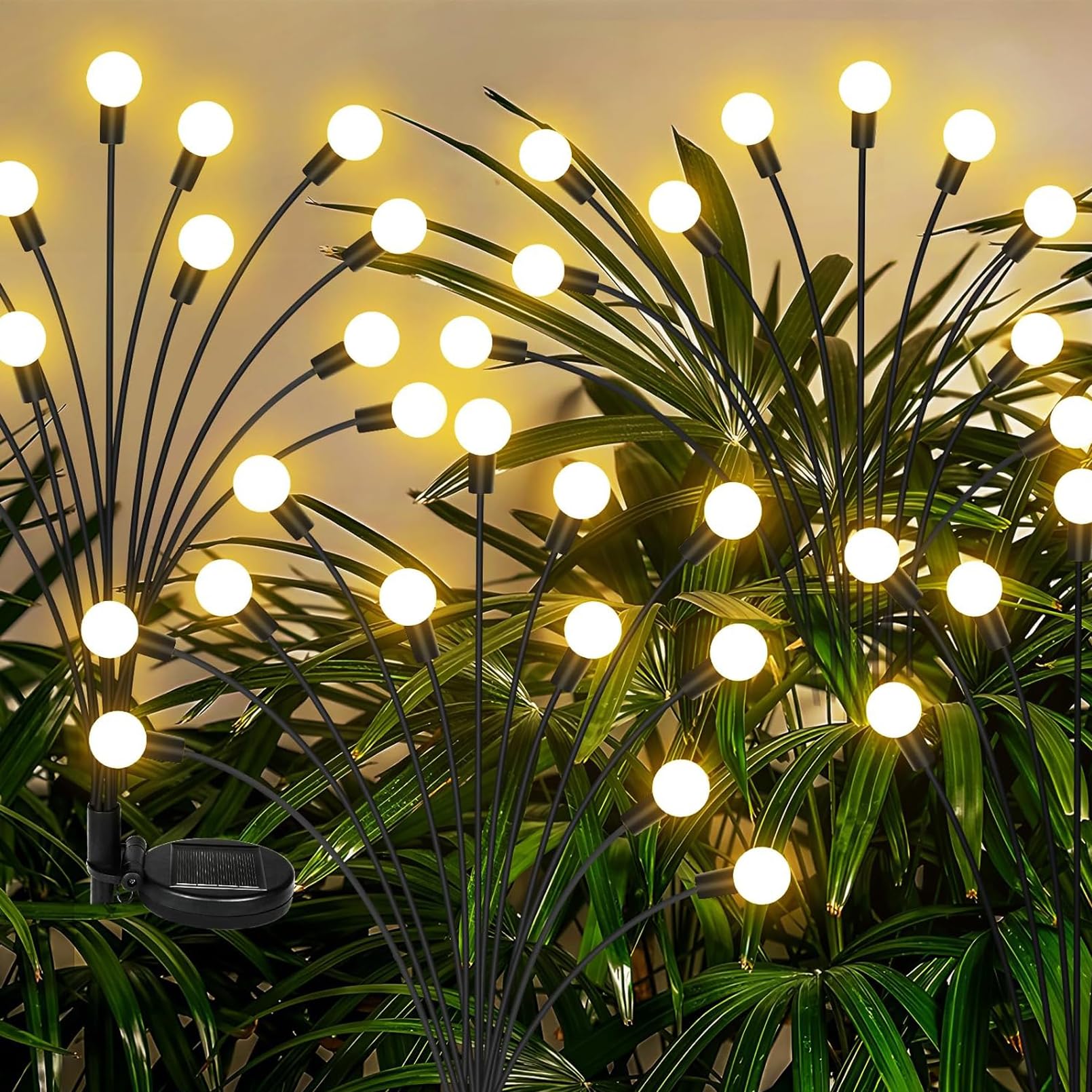 

Садовый светильник, солнечный светильник [набор из 2 шт.] Уличный, водонепроницаемый, солнечный светильник-светлячок, 8 светодиодных лампочек, подходит для