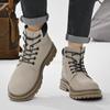 Genuine Leather Men's Mid-Top Men's Shoes New Trendy Big Head Leather Shoes Casual Work Shoes Autumn Breathable