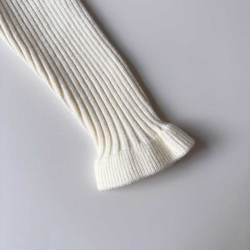 Girls' Lace Collar Knitted Sweater - Winter Long Sleeve Top