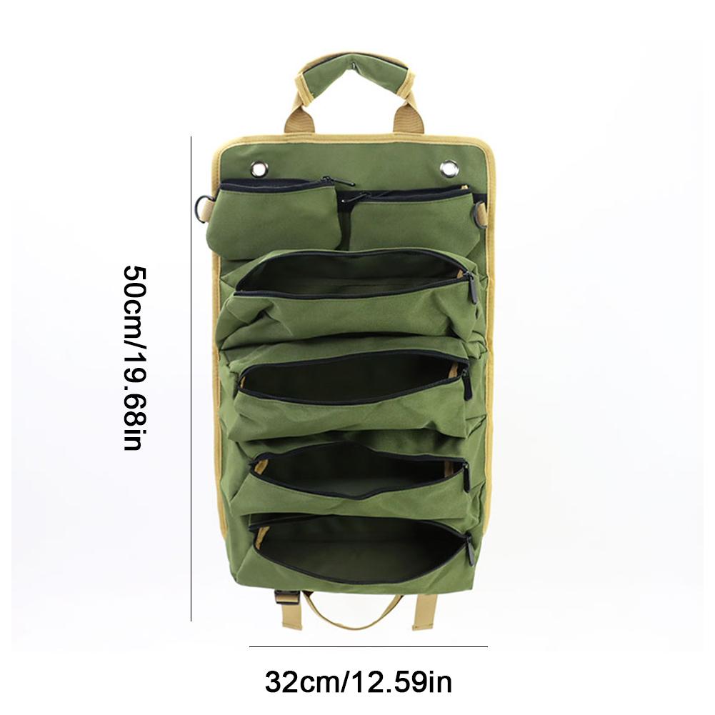 Multi-Pocket Tool Bag Portable Roll Up Tool Bags Oxford Cloth Hardware Tools Pouch Space-Saving Tool Organizer Carrier Bag