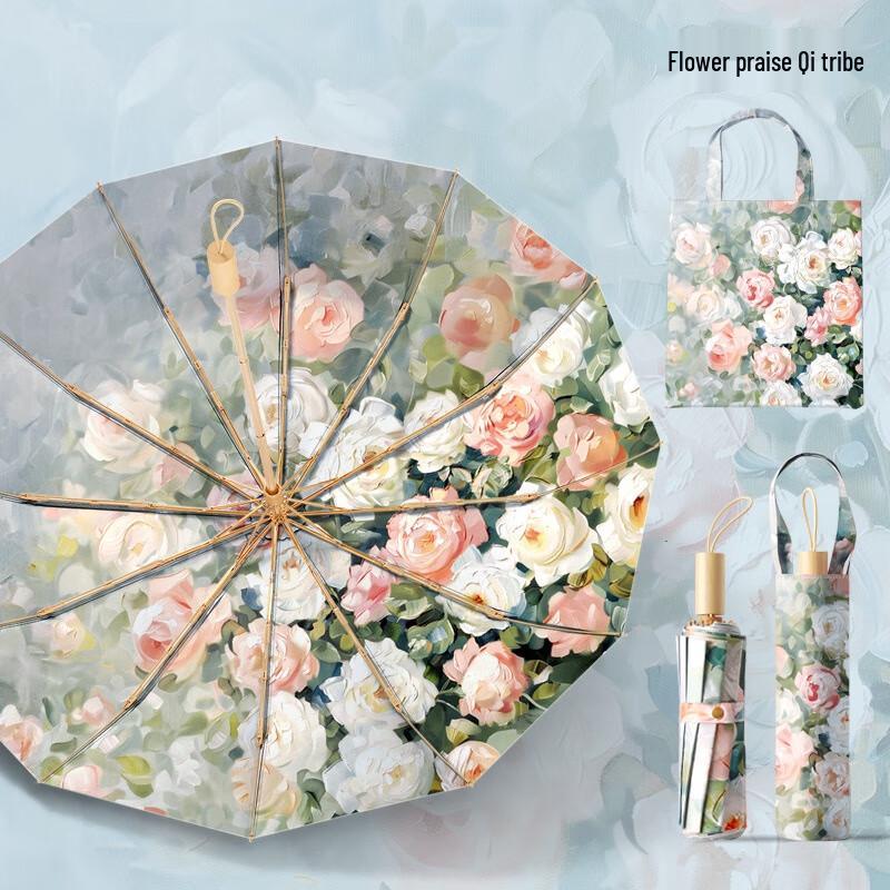 Zoyou 12-Rib Double-Layer Compact Sun & Rain Umbrella