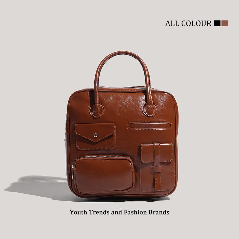 Fall and Winter Large Capacity Commuter Backpack College Vintage Niche Multi Pocket Handbag
