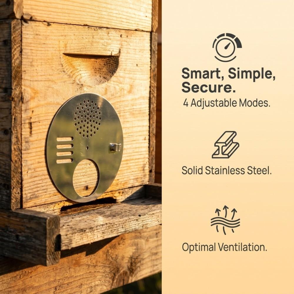 5Pcs Stainless Steel Beehive Entrance Gate Silver Beehive Nest Door Beekeeping