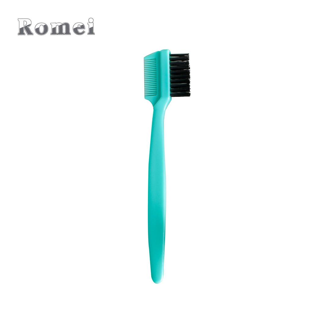 Black Plastic Eyelash Brush with Flocking Brush & Double-Ended Comb