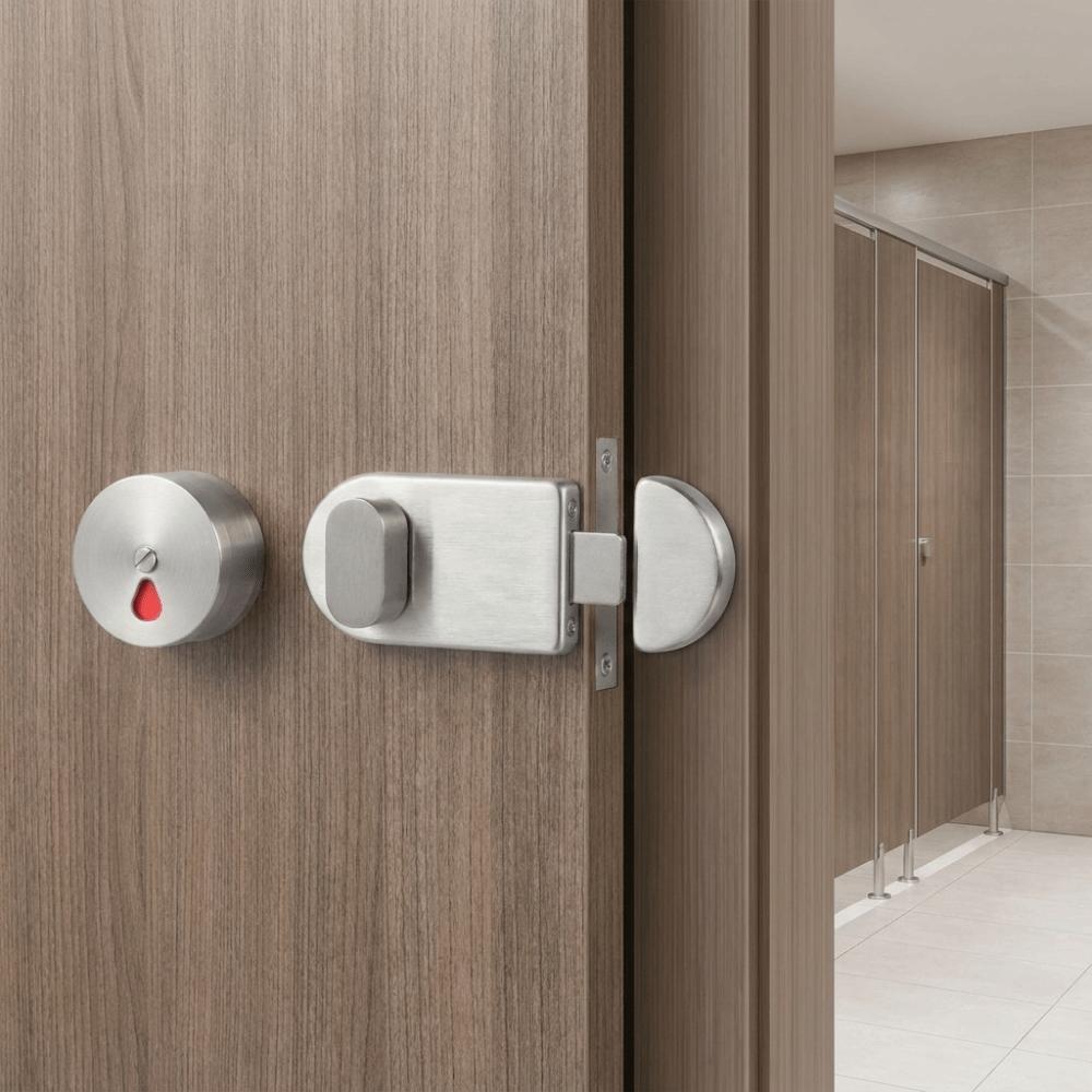 Rust Resistance Indicator Bolt Lock 304 Stainless Steel Public Toilet Lock  Partition Door