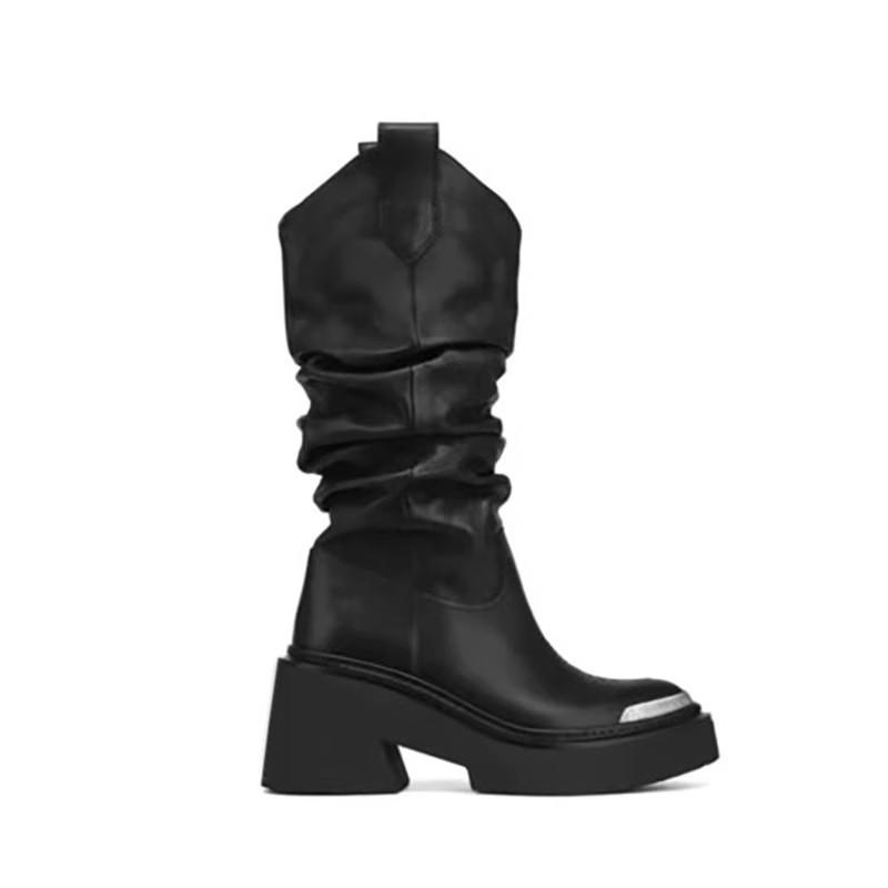New Anti-slip Boots, Women s Shoes, Thick-soled Boots, High-heeled Long Boots 35