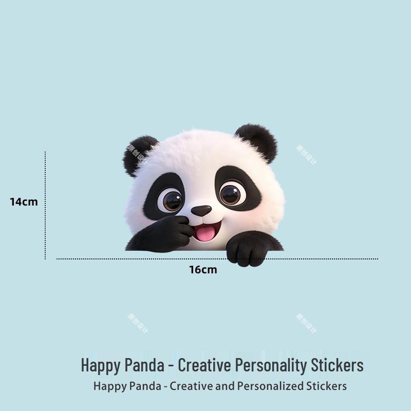 Panda Car Sticker: Cute, Creative, Waterproof, Scratch Cover, Decorative for Electric Vehicles