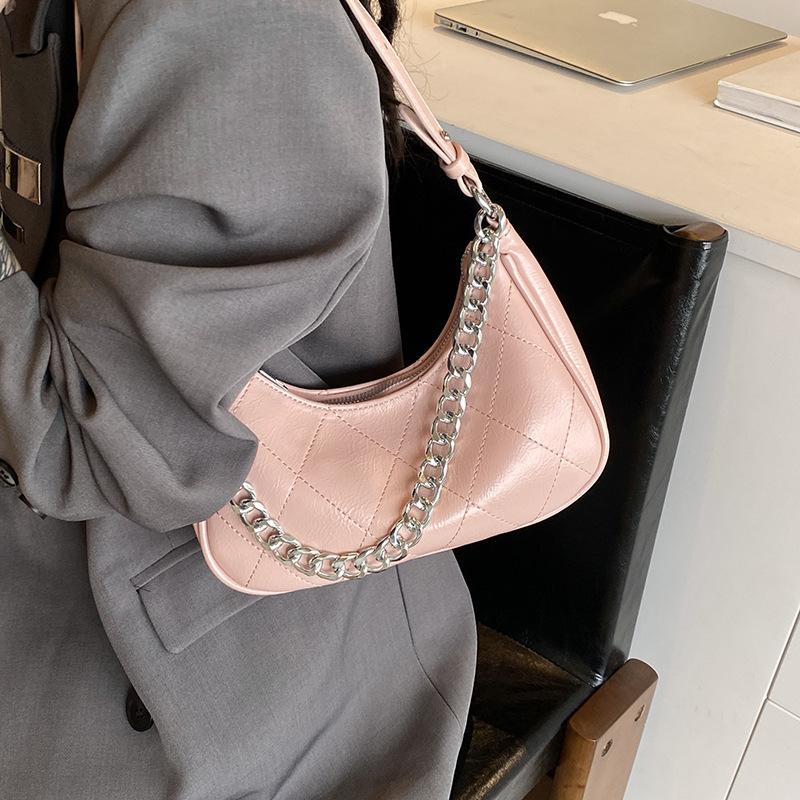 Rhombus Bag Women's 2025 New Popular Fashion Niche Shoulder Underarm Bag High-end Texture Messenger Commuter Bag