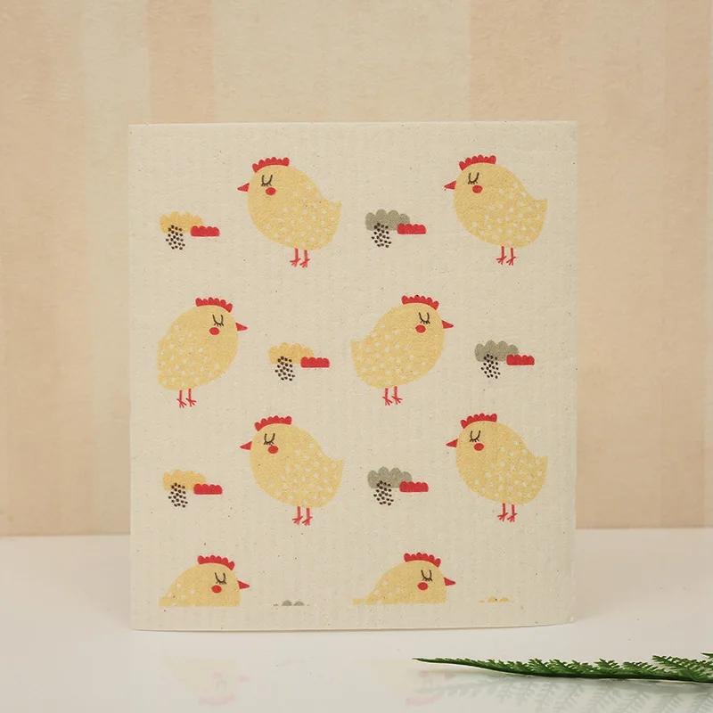 

Кухонные шведские полотенца для мытья посуды Полотенце для сушки посуды Многоразовые мочалки Цветок кактуса Кошка Цветочные тарелки Моющиеся салфетки