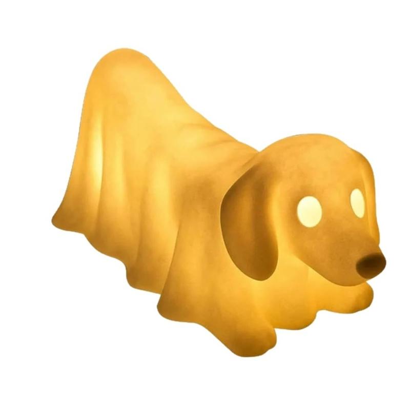 

Frolicsome Halloween Dog Shade Lamp With White Orangelo Glow Decoration Not Scary Design