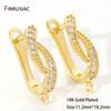 18K Gold Plated Zircon Shvenzy Earrings Making Supplies,Brass DIY Creative Basic Earwire Stitches Earring Hooks Accessories