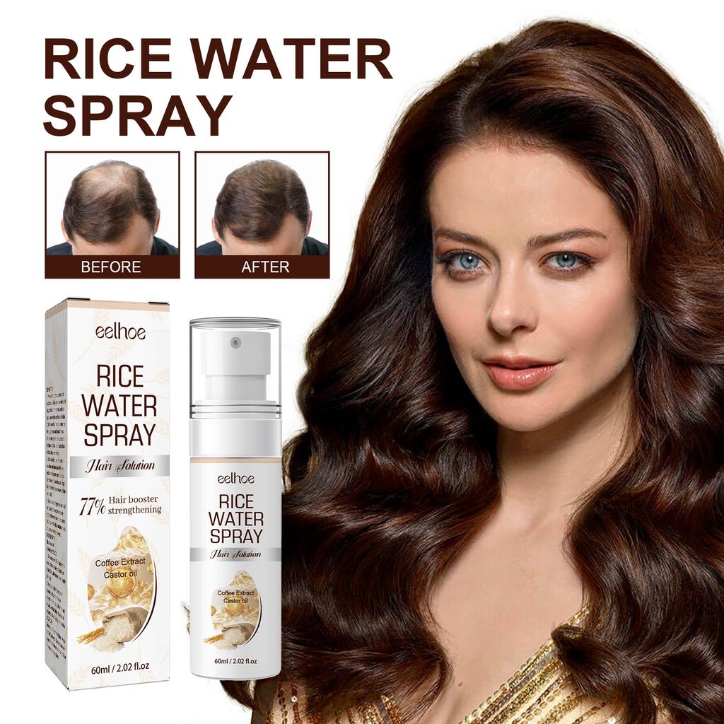 Eelhoe Fermentowane serum z wodą ryżową Naturalna delikatna woda ryżowa Fermentowana woda ryżowa Esencja do włosów Serum na porost włosów na przerzedzenie włosów 60ml