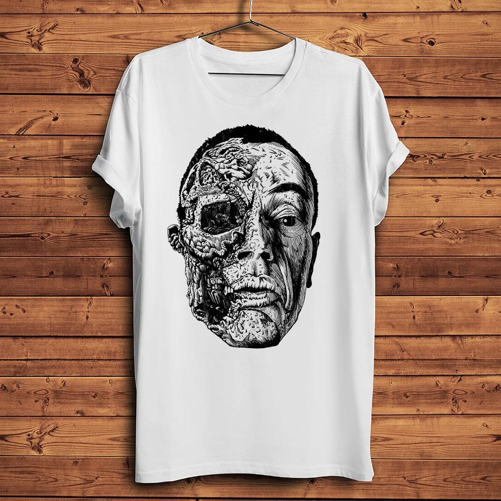 Horror Gus Gustavo Half Skull FaceFunny Tshirt Unisexwhite Casual Short Sleeve TShirtUnisex TeeBreathable Print Nocracking